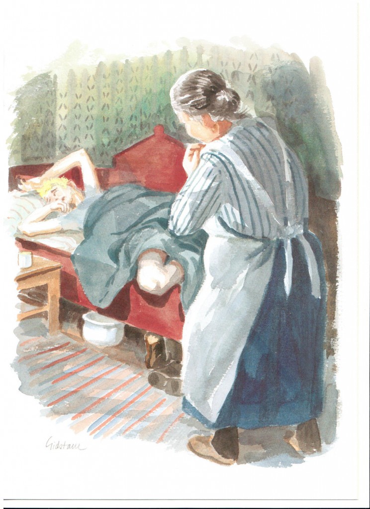 Akvarell av Björn Gidstam. Ingår i den ursprungliga publiceringen.